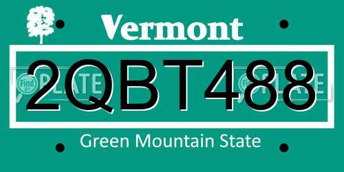 2QBT488 Vermont License Plate