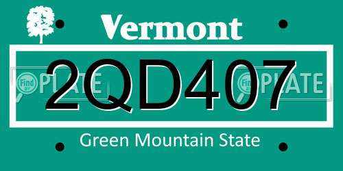 2QD407 Vermont License Plate