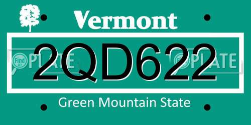 2QD622 Vermont License Plate