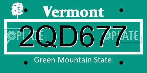2QD677 Vermont License Plate