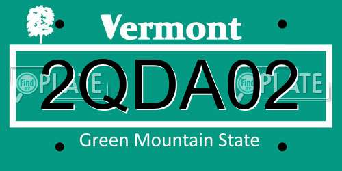 2QDA02 Vermont License Plate