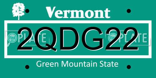 2QDG22 Vermont License Plate