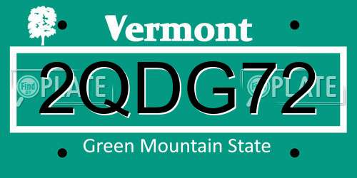 2QDG72 Vermont License Plate