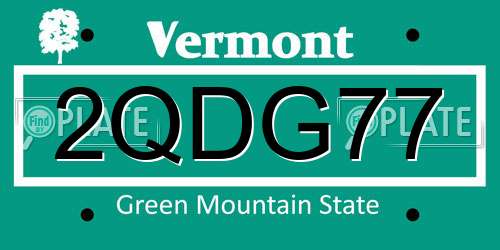 2QDG77 Vermont License Plate