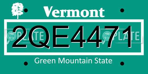 2QE4471 Vermont License Plate