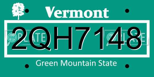 2QH7148 Vermont License Plate