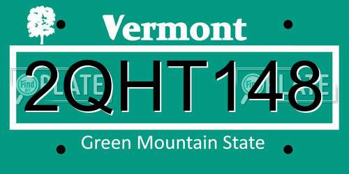2QHT148 Vermont License Plate