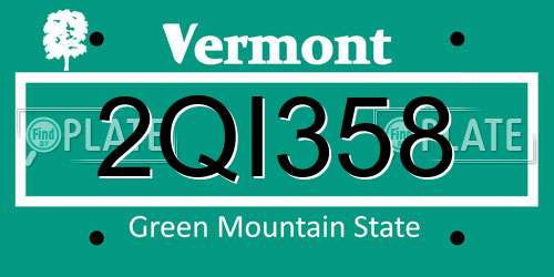 2QI358 Vermont License Plate