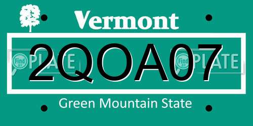 2QOA07 Vermont License Plate