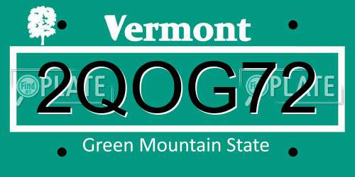 2QOG72 Vermont License Plate
