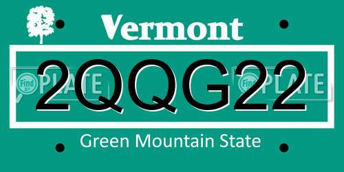 2QQG22 Vermont License Plate
