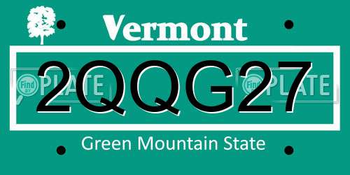 2QQG27 Vermont License Plate