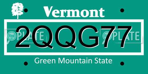 2QQG77 Vermont License Plate