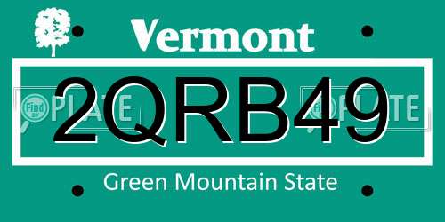 2QRB49 Vermont License Plate