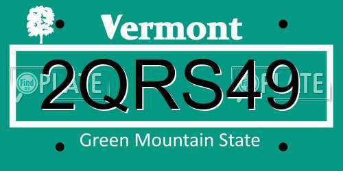 2QRS49 Vermont License Plate