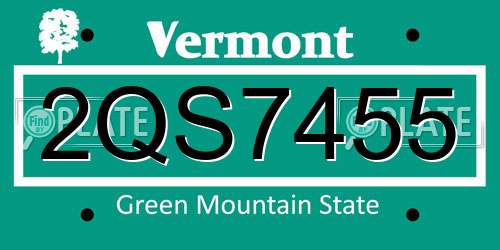 2QS7455 Vermont License Plate