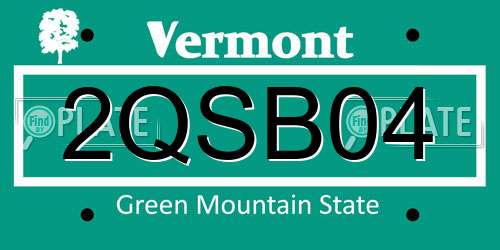 2QSB04 Vermont License Plate
