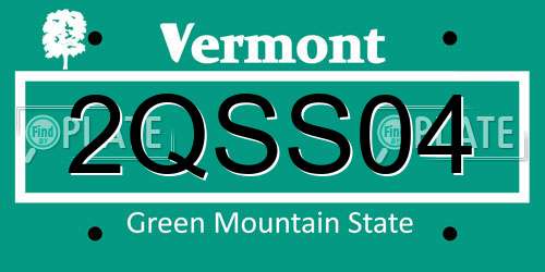 2QSS04 Vermont License Plate