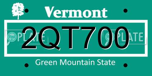 2QT700 Vermont License Plate