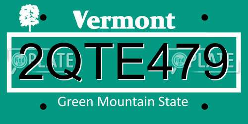 2QTE479 Vermont License Plate