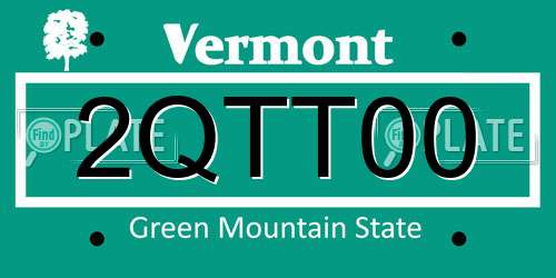 2QTT00 Vermont License Plate