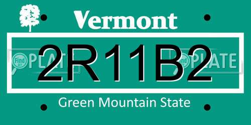 2R11B2 Vermont License Plate