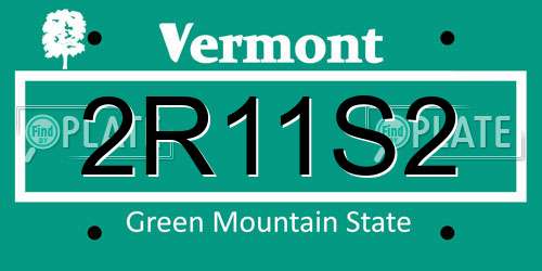 2R11S2 Vermont License Plate
