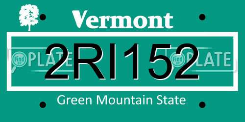 2RI152 Vermont License Plate