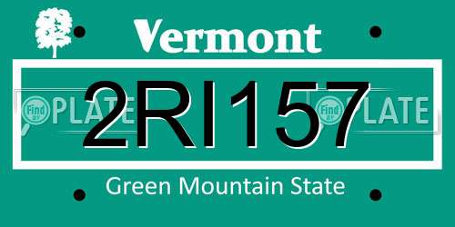 2RI157 Vermont License Plate