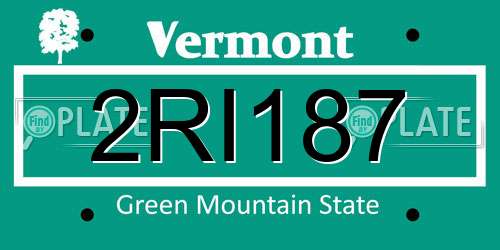 2RI187 Vermont License Plate