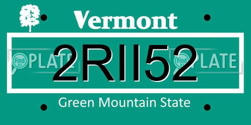 2RII52 Vermont License Plate