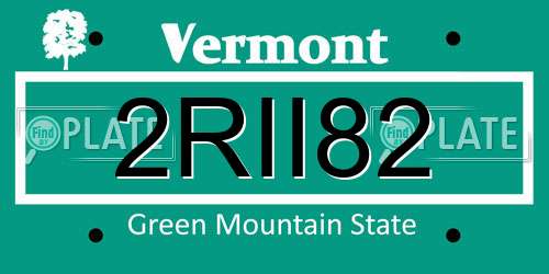 2RII82 Vermont License Plate