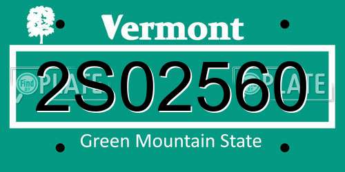 2S02560 Vermont License Plate