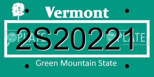 2S20221 Vermont License Plate