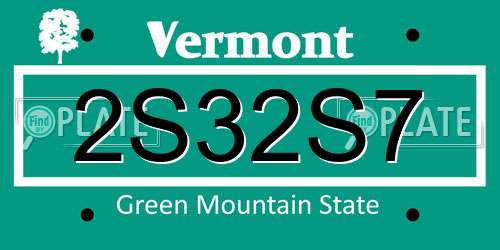 2S32S7 Vermont License Plate