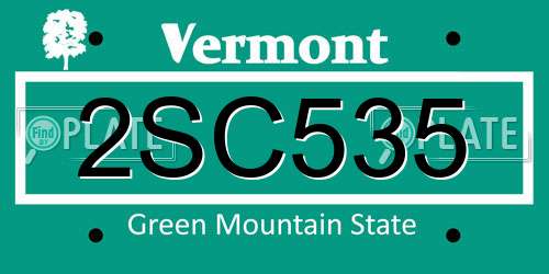 2SC535 Vermont License Plate