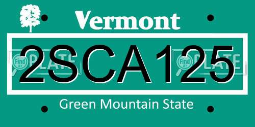 2SCA125 Vermont License Plate