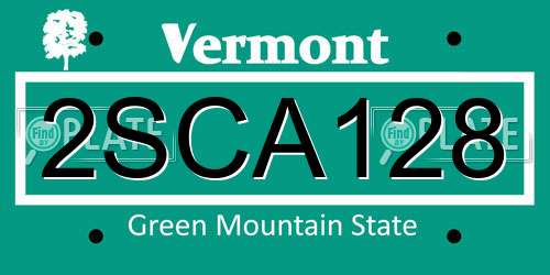 2SCA128 Vermont License Plate