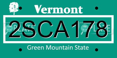 2SCA178 Vermont License Plate
