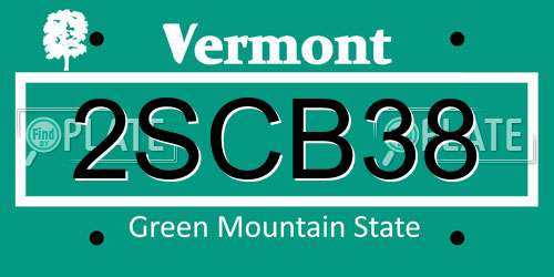 2SCB38 Vermont License Plate