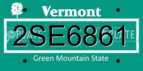 2SE6861 Vermont License Plate