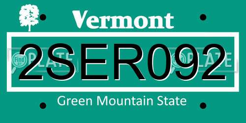 2SER092 Vermont License Plate