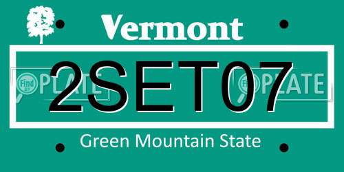 2SET07 Vermont License Plate