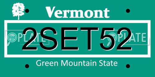 2SET52 Vermont License Plate