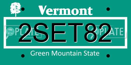 2SET82 Vermont License Plate