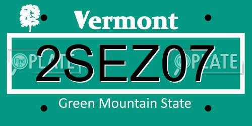 2SEZ07 Vermont License Plate