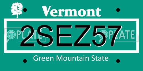 2SEZ57 Vermont License Plate