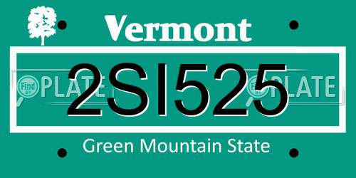 2SI525 Vermont License Plate