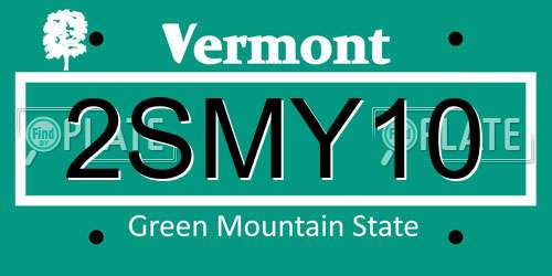 2SMY10 Vermont License Plate
