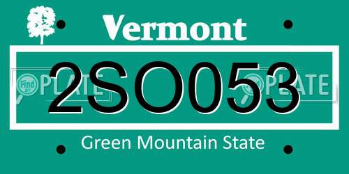 2SO053 Vermont License Plate